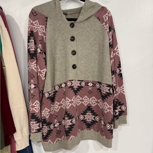 Cozy Hooded Sweater with Button Accents